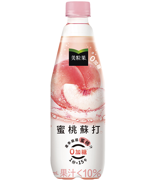美粒果零加糖蜜桃蘇打汽水(24入)