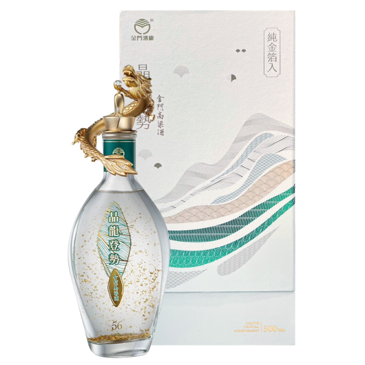 金門高粱金箔酒56度750ML(微雕版盒裝) - 金盈酒藏GoldenFull